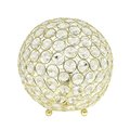 Lalia Home 8 Contemporary Metal Crystal Round Sphere Glamourous Orb Table Lamp, Gold LHT-3009-GL